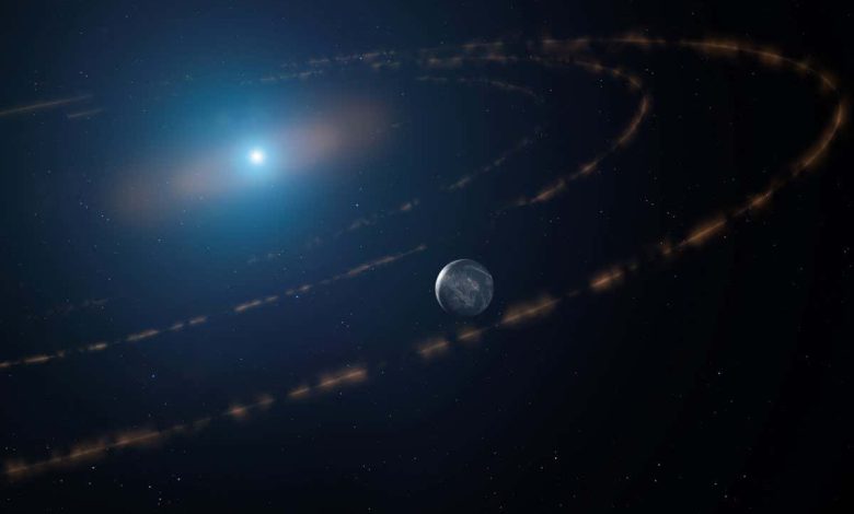 یک ستاره کوتوله سفید احاطه شده توسط 65 جرم که ممکن است میزبان سیاره ای در منطقه قابل سکونت خود باشد