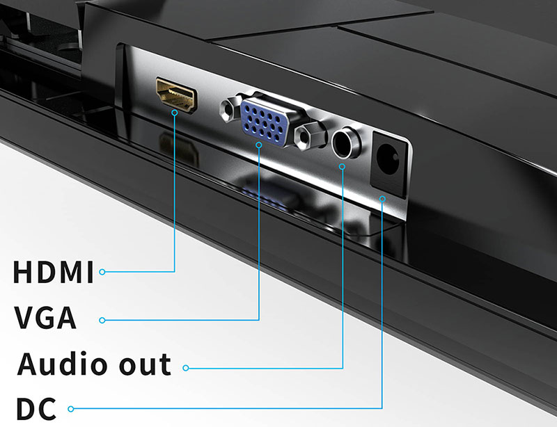 پورت های عقب InnoView INVPM701 / 27 اینچی، HDMI، VGA، خروجی صدا، DC