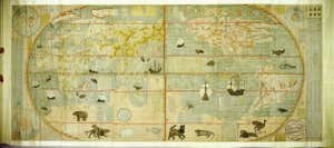 Kunyu Wanguo Quantu (نقشه کشورهای بی شمار جهان)، 1602. یافت شده در مجموعه موزه نانجینگ.  هنرمند ریچی ماتئو (1552-1610).  (عکس از Fine Art Images/ Heritage Images/Getty Images)