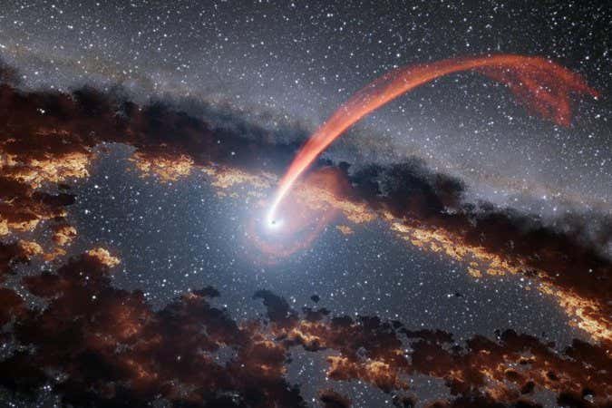 این سیاهچاله بسیار پرجرم هر چند سال یک بار از یک ستاره تغذیه می کند